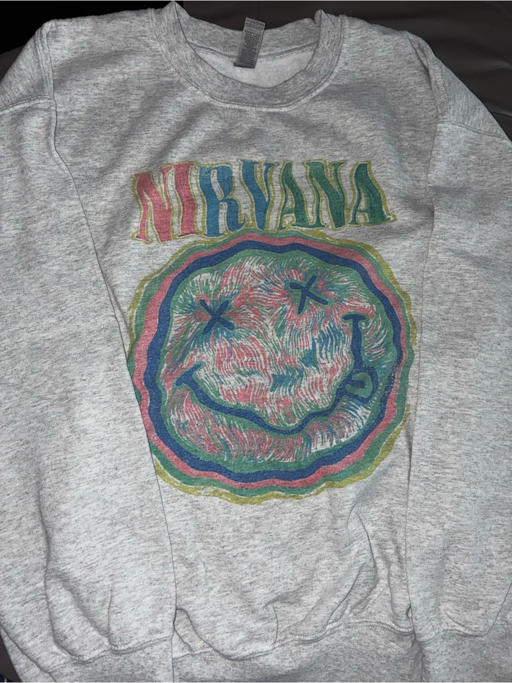 Nirvana Gildan Heather Gray Classic Crewneck Sweatshirt